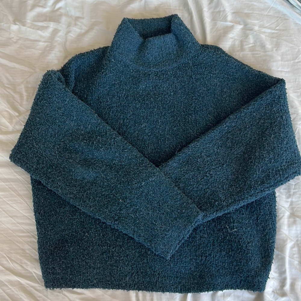 Teal turtleneck sweater. Size small.
